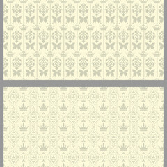 vintage background patterns in royal style on beige background, vector set, seamless pattern, wallpaper, texture