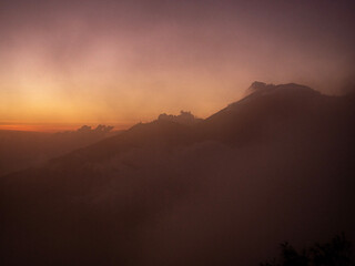 sunset in the mountains