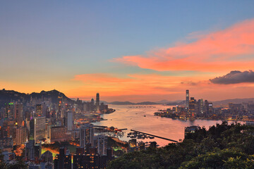 Fototapeta na wymiar 9 July 2021 landscape of HK view at Red Incense Burner Summit lookout
