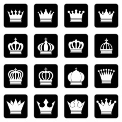 crown icon set vector sign symbol