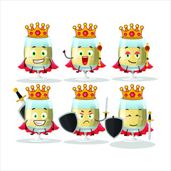 A Charismatic King white wine cartoon character wearing a gold crown. Vector illustration