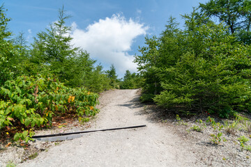 北海道森町、鹿部町、七飯町の北海道駒ヶ岳を登山する風景 Scenery of climbing Mt. Hokkaido-Komagatake in Morimachi, Shikabe-cho, and Nanae-cho, Hokkaido.