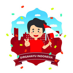Indonesia Independence Day With Character