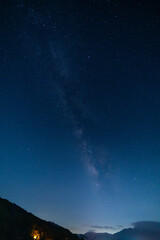 Fototapeta na wymiar Milky way on a night sky, Long exposure photograph, at Shizuoka, Japan