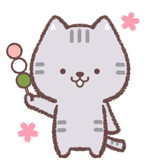 ネコと三色団子