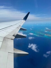 View of Bahamas from an Airplane Window