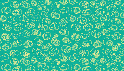 Seamless pattern with fruit icons .