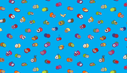 Seamless pattern with fruit icons .