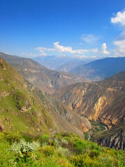 Fototapeta premium Montañas y naturaleza en el Cañón del Colca, Arequipa, Perú. fotografía de naturaleza