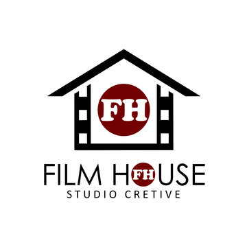 House and Film Stripes for Movie Production Logo Design