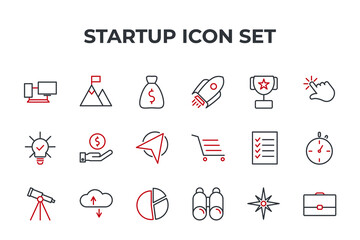 startup set icon, isolated startup set sign icon, vector illustration