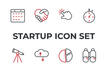startup set icon, isolated startup set sign icon, vector illustration