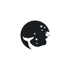 black mermaid icon vector illustration design