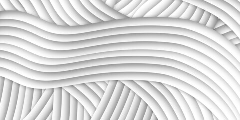 White Wavy 3D Lines background texture with Curved and spiral  structure. Geometric Abstract  Structures and overlap layers background. 3D Rendering illustration 