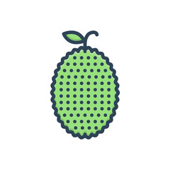 Color illustration icon for jackfruit