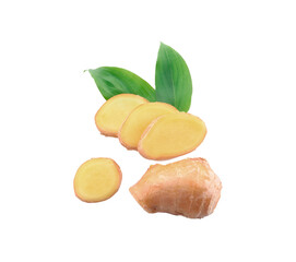 fresh ginger isolated on a white background