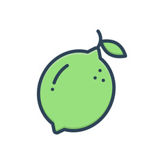 Color illustration icon for lemon