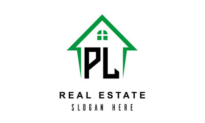 PL real estate logo vector