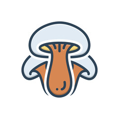 Color illustration icon for mushroom