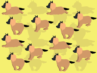 Dog Tervuren Character Animation Vector Seamless Wallpaper