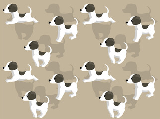 Fototapeta premium Dog Whippet Character Animation Vector Seamless Wallpaper