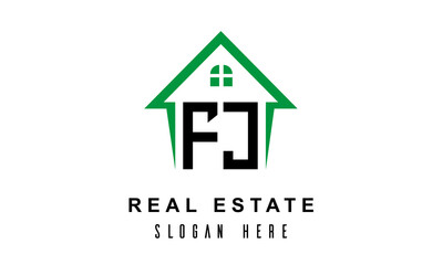 FJ real estate logo vector