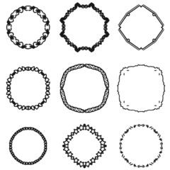 Doodle frames drawing vector set isolated