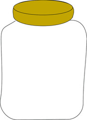 empty white jar with lid on white