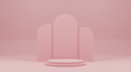 3d background realistic shapes podium pink