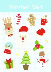 Santa Clause Sticker set and planner sticker