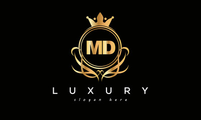 MD royal premium luxury logo with crown	