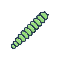 Color illustration icon for caterpillar