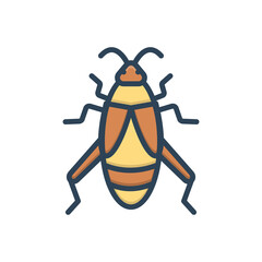 Color illustration icon for cricket