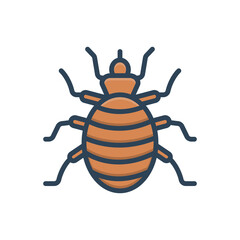Color illustration icon for flea