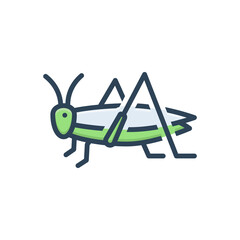 Color illustration icon for grasshopper