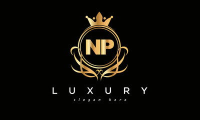 NP royal premium luxury logo with crown	