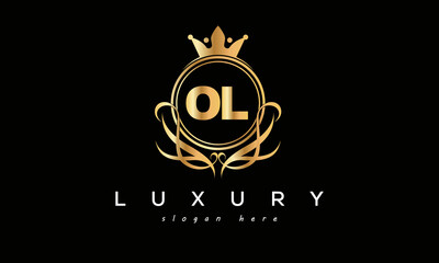 OL royal premium luxury logo with crown	