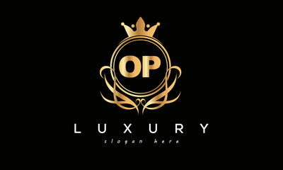 OP royal premium luxury logo with crown	