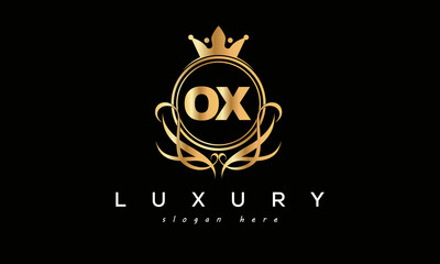 OX royal premium luxury logo with crown	