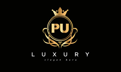 PU royal premium luxury logo with crown	