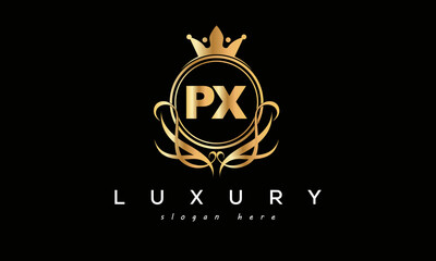 PX royal premium luxury logo with crown	