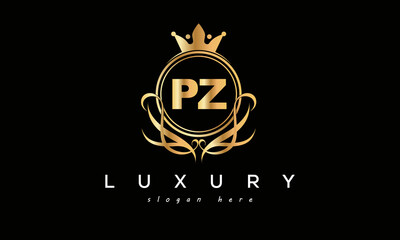 PZ royal premium luxury logo with crown	