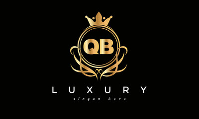 QB royal premium luxury logo with crown	