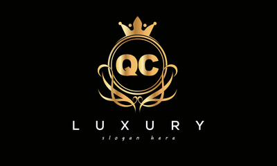 QC royal premium luxury logo with crown	