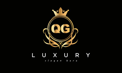 QG royal premium luxury logo with crown	