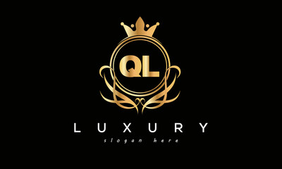 QL royal premium luxury logo with crown	