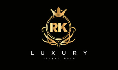 RK royal premium luxury logo with crown	