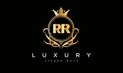 RR royal premium luxury logo with crown	