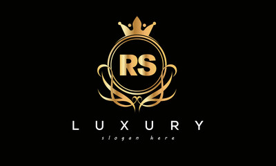 RS royal premium luxury logo with crown	