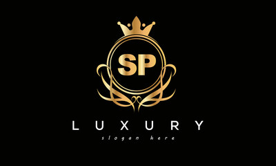 SP royal premium luxury logo with crown	